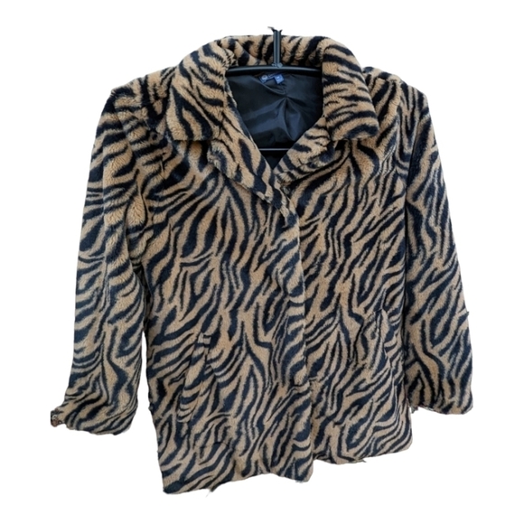 Democracy animal print faux fur jacket Size Medium Mobwife - Picture 2 of 7
